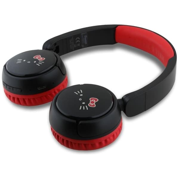 Hello Kitty On-Ear Hörlurar Trådlösa Bluetooth Face Logo - Röd