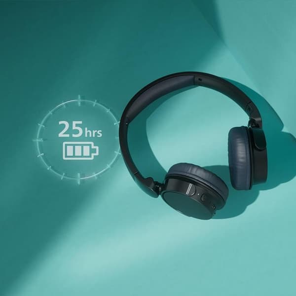 PHILIPS Trådlösa On-Ear Hörlurar,25h Speltid - Svart