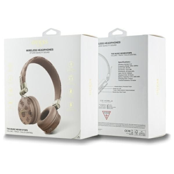 Guess Bluetooth On-Ear ENC Hörlurar Peony Script Round Shape