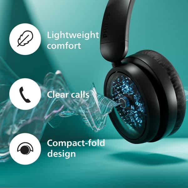 PHILIPS Trådlösa On-Ear Hörlurar,65h Speltid - Vit