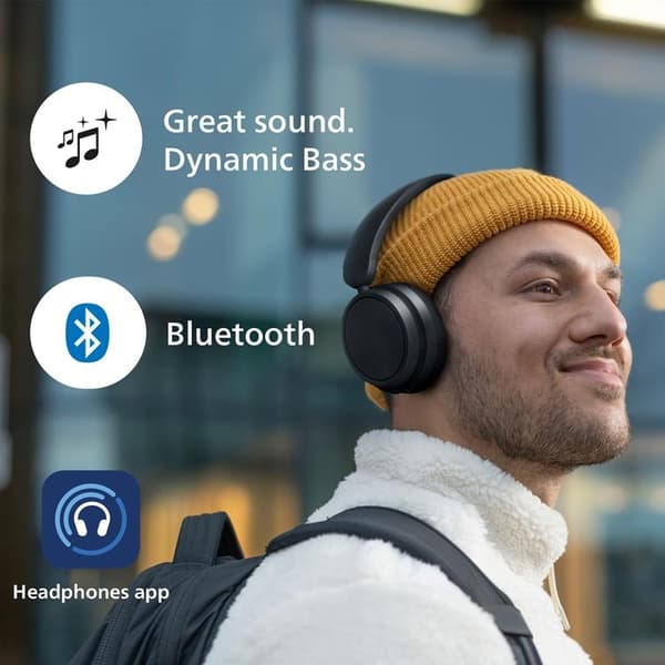 PHILIPS Trådlösa On-Ear Hörlurar,65h Speltid - Vit
