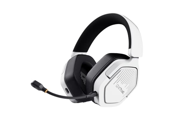 Trust GXT 493W Carus, Ledning & Trådløs, 20 - 20000 Hz, Spilling, 280 g, Hodesett, Hvit