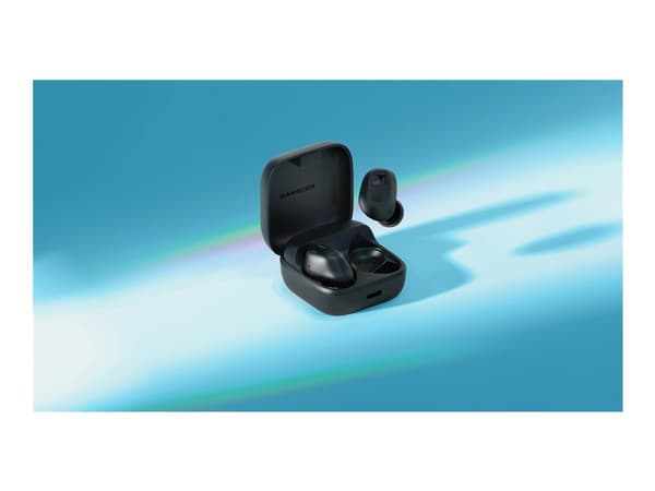 Sennheiser ACCENTUM - True wireless-hodetelefoner med mikrofon - i øret - Bluetooth - aktiv støydemping - svart