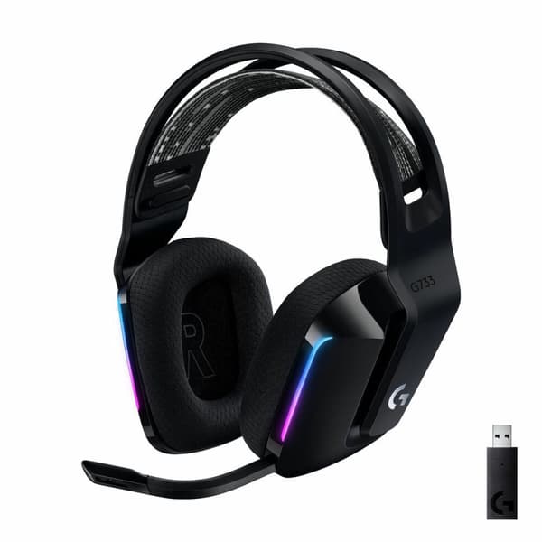 Gaming Hodesett med Mikrofon Logitech G733 Lightspeed Headset Svart