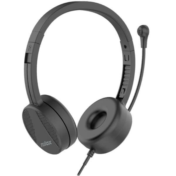 Hovedtelefoner med mikrofon Nilox NXAUSB01 Sort