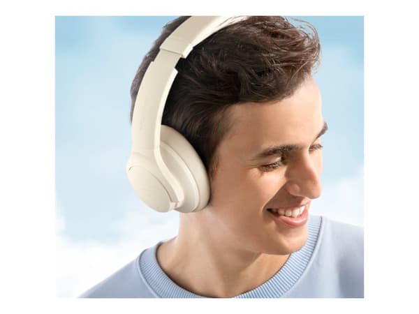 Soundcore Q20i - Hodetelefoner med mikrofon - full størrelse - Bluetooth - trådløs, kablet - aktiv støydemping - 3,5 mm jakk - hvit