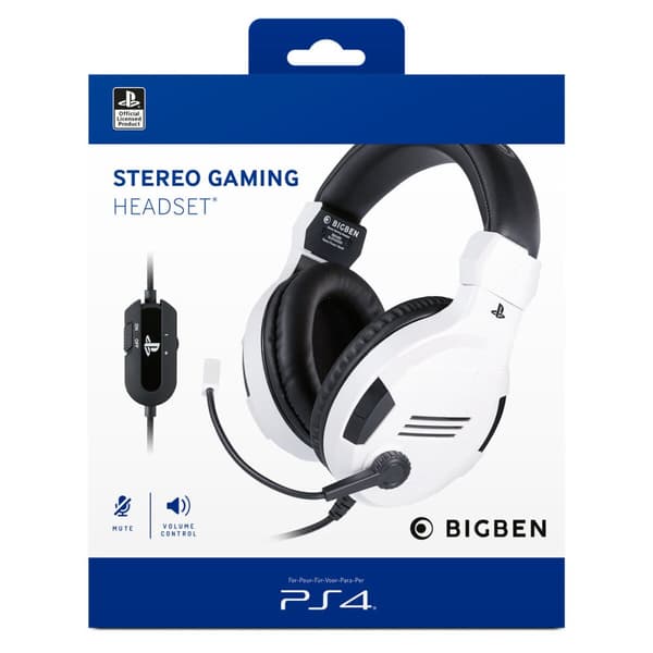 Pelikuulokkeet mikrofonilla Big Ben Interactive PS4OFHEADSETV3WHITE Valkoinen Musta/valkoinen