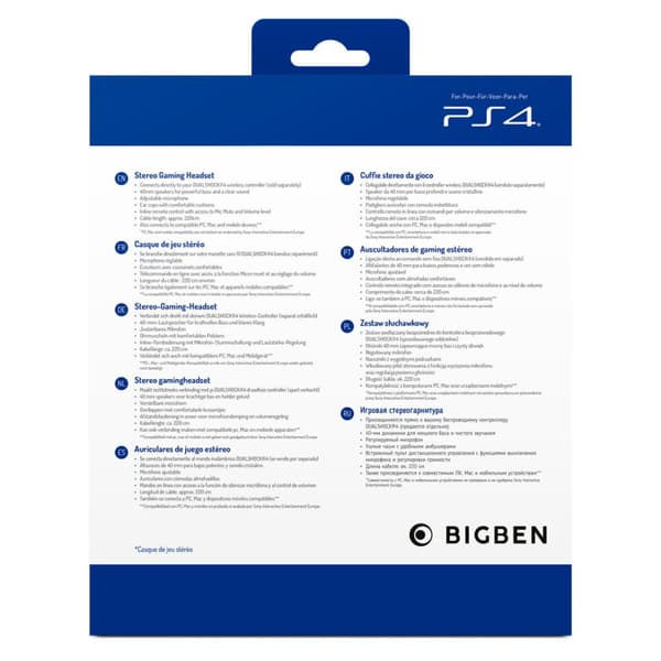 Pelikuulokkeet mikrofonilla Big Ben Interactive PS4OFHEADSETV3WHITE Valkoinen Musta/valkoinen