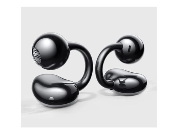 Huawei FreeClip - True wireless-hodetelefoner med mikrofon - åpent øre - over-øret-montering - Bluetooth - svart