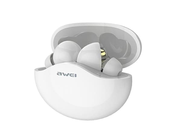 TWS AWEI (T12) Bluetooth-sportshodetelefoner hvite
