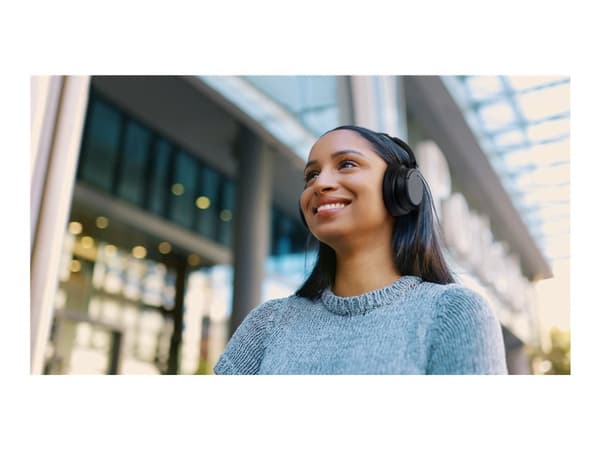 JVC HA-S75N - Hörlurar med mikrofon - fullstorlek - Bluetooth - trådlös - aktiv brusradering - ljudisolerande - svart