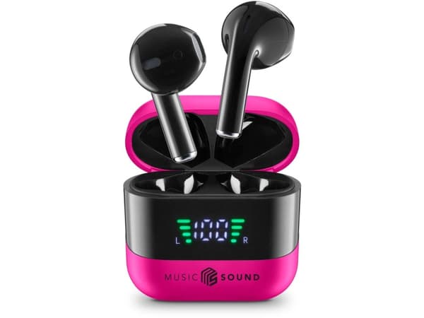 Musikklyd 8018080488634 Hodetelefoner Trådløse In-Ear-samtaler/Musikk Bluetooth Rosa
