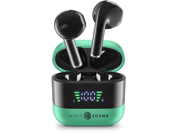 Musikklyd 8018080488641 Hodetelefon Trådløse In-Ear-samtaler/Musikk Bluetooth Grønn