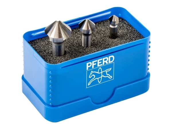 PFERD SET KES HSS DIN 335 C90° 3, Terästä, valurauta, Kirjometalli, Ruostumaton teräs, Alumiini, HSS-teräs