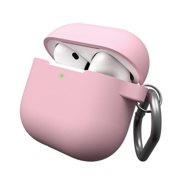KeyBudz Elevate-sarjan suojus ja avaimenperä Airpods 4. sukupolvelle - vaaleanpunainen