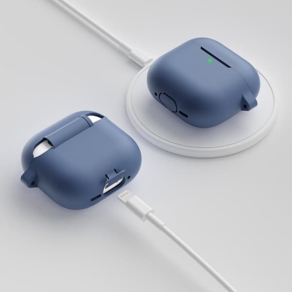 KeyBudz Elevate-sarjan suojus ja avaimenperä Airpods 4. sukupolvelle - sininen