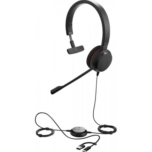 Jabra Evolve 30 II headset med mikrofon, stereo, MS, USB-C/USB-A