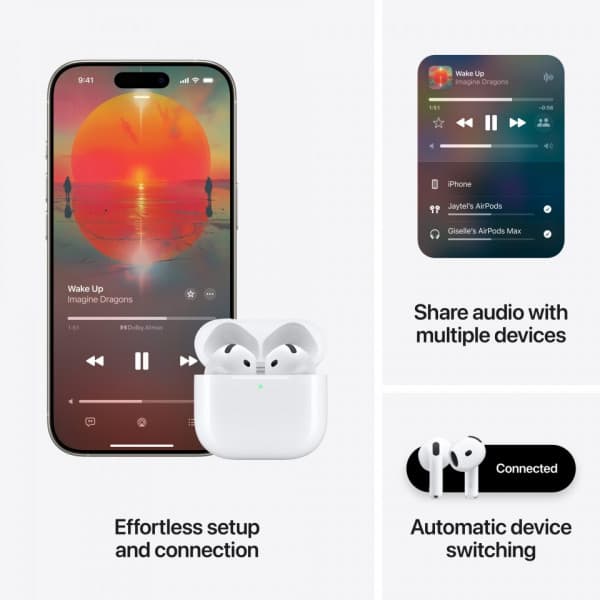 Apple AirPods 4 - trådlösa hörlurar med aktiv brusreducering (MXP93)