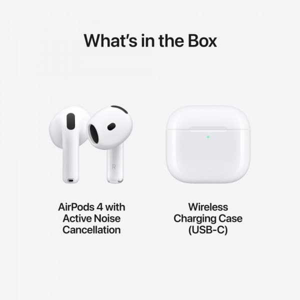 Apple AirPods 4 - trådlösa hörlurar med aktiv brusreducering (MXP93)