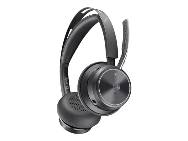 Poly Voyager Focus 2-M - Headset - på örat - Bluetooth - trådlös - aktiv brusradering - USB-C via Bluetooth-adapter - svart - Certifierad för Microso
