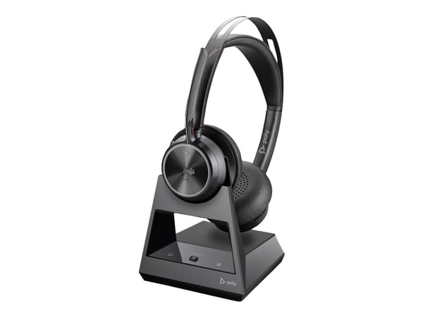Poly Voyager Focus 2-M - Headset - på örat - Bluetooth - trådlös - aktiv brusradering - USB-C via Bluetooth-adapter - svart - Certifierad för Microso