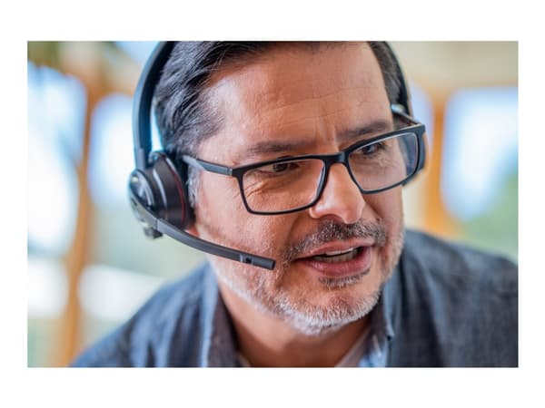 Poly Savi 8220 Office - Savi 8200 series - headset - på örat - DECT - trådlös - aktiv brusradering - svart - Zoomcertifierad