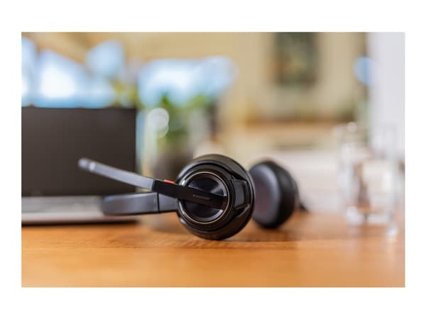 Poly Savi 8220 Office - Savi 8200 series - headset - på örat - DECT - trådlös - aktiv brusradering - svart - Zoomcertifierad