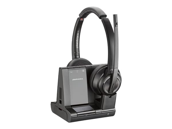 Poly Savi 8220 Office - Savi 8200 series - headset - på örat - DECT - trådlös - aktiv brusradering - svart - Zoomcertifierad