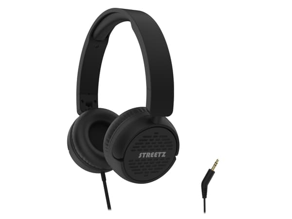 Streetz H100 Hörlurar, vikbara, 3.5 mm, svart, Kabel, Musik, 20 - 20000 hz, Hörlurar, Svart