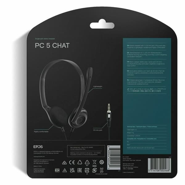 Kuulokkeet mikrofonilla Epos PC5 Musta