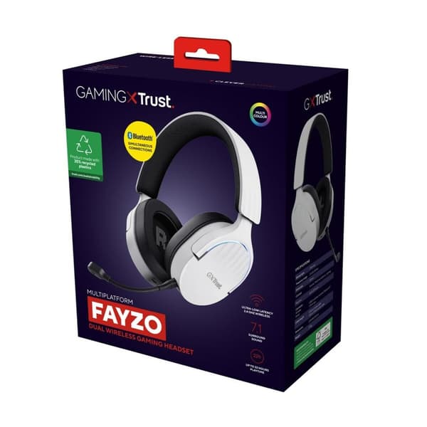 Gaming headset med mikrofon Trust 25304 Hvid Sort Multifarvet