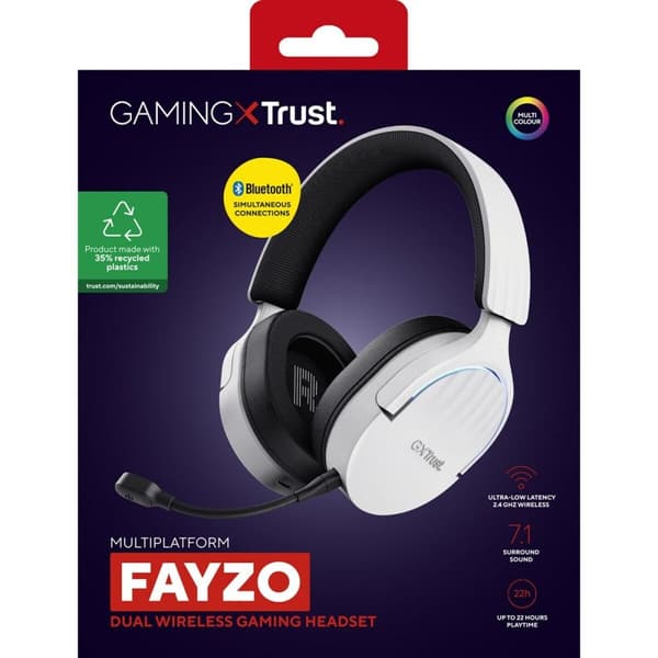 Gaming headset med mikrofon Trust 25304 Hvid Sort Multifarvet