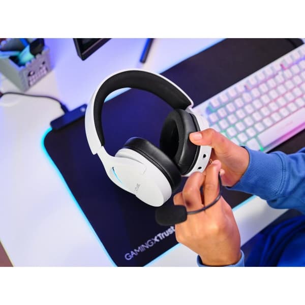 Gaming headset med mikrofon Trust 25304 Hvid Sort Multifarvet