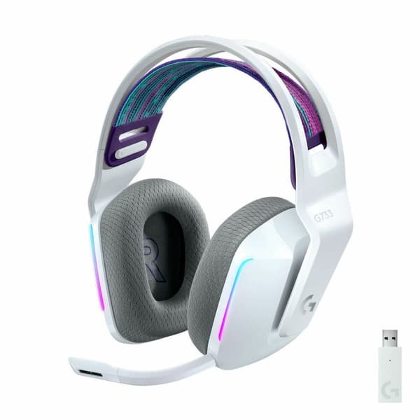 Trådløse Hodetelefoner Logitech G733 Lightspeed Headset Hvit
