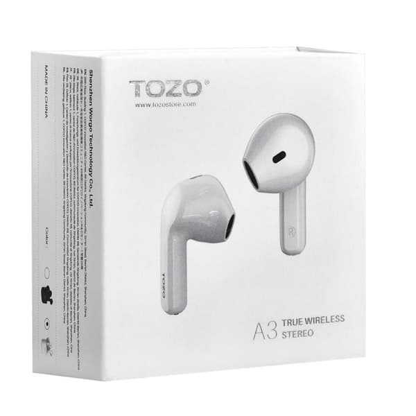 Trådløse høretelefoner med etui til opladning TOZO A3 Hvid