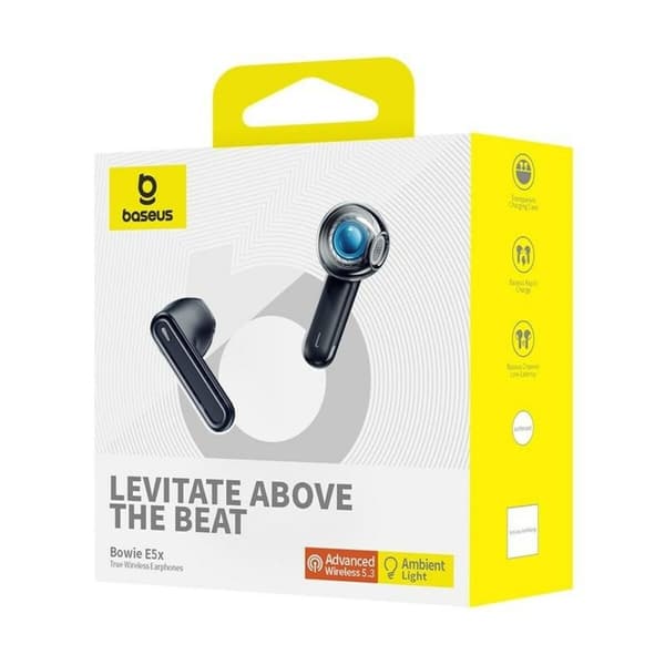 Trådløse høretelefoner med etui til opladning Baseus Bowie E5X Sort