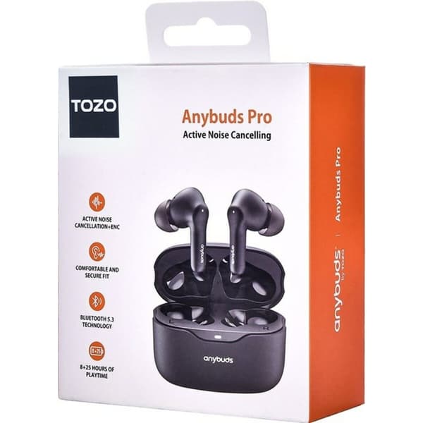 Trådlösa hörlurar med laddningsetui TOZO Anybuds Pro Svart