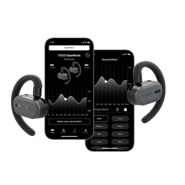 Bluetooth Sporthörlurar TOZO Open Buds Svart