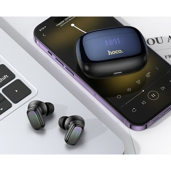 Trådløse høretelefoner med etui til opladning Hoco EQ20 Rhyme Sort
