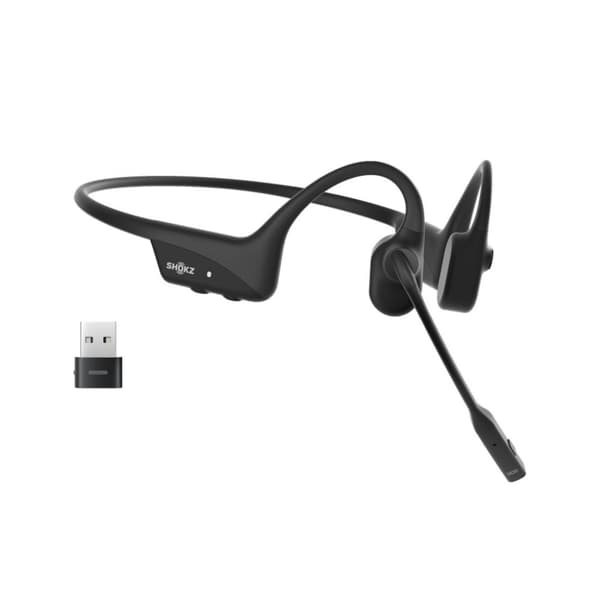 SHOKZ OpenComm2 UC 2025 Päivitettävä Langaton Bluetooth Luujohtoinen Videoneuvottelukuulokkeet USB-C-latausportilla ja USB-A-sovittimella | 16 tunnin