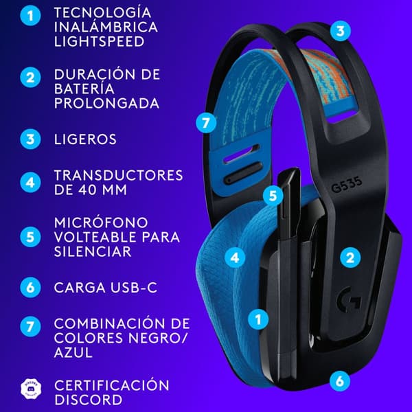 Hodetelefoner Logitech 939-002219 Svart Svart/Blå