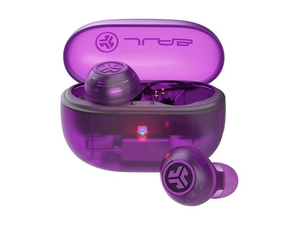 JLab Go Pop ANC, True Wireless Stereo (TWS), 20 - 20000 Hz, Samtaler/musikk, Hodesett, Lilla, Gjennomsiktig
