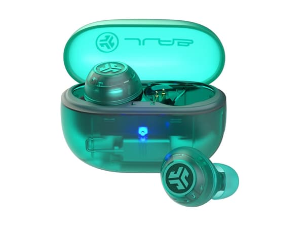 JLab Go Pop ANC, True Wireless Stereo (TWS), 20 - 20000 Hz, Samtaler/musikk, Hodesett, Teal, Gjennomsiktig