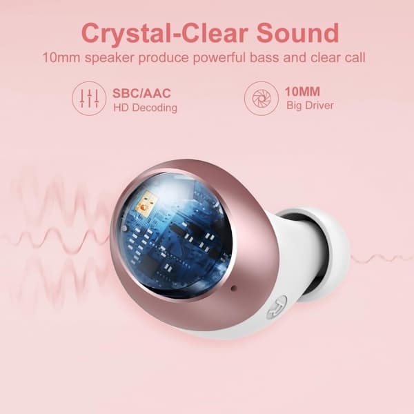 Q26 Bluetooth-hodesett Digital Display In-Ear trådløse hodetelefoner PowerBank-funksjon - Rosa