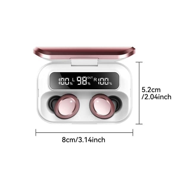 Q26 Bluetooth-hodesett Digital Display In-Ear trådløse hodetelefoner PowerBank-funksjon - Rosa