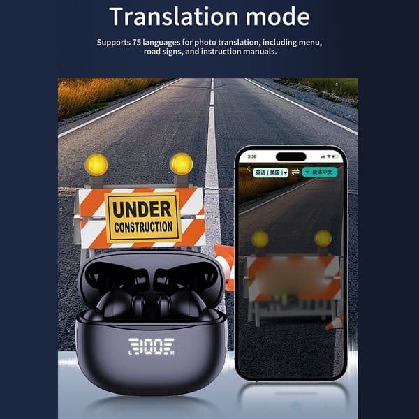 A8 150 Languages Kääntäjä Smart Voice Bluetooth In Ear kuulokkeet