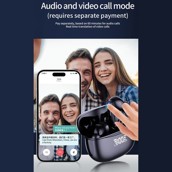 A8 150 Languages Kääntäjä Smart Voice Bluetooth In Ear kuulokkeet