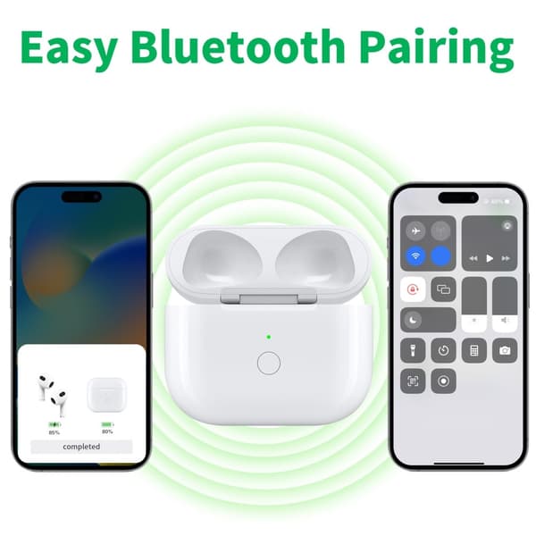 For AirPods 3 ladeveske Innebygd 620mAh batteri trådløs lading USB-C