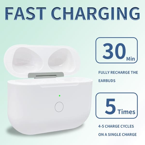 For AirPods 3 ladeveske Innebygd 620mAh batteri trådløs lading USB-C