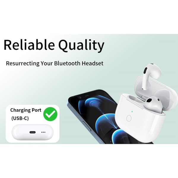 For AirPods 3 ladeveske Innebygd 620mAh batteri trådløs lading USB-C